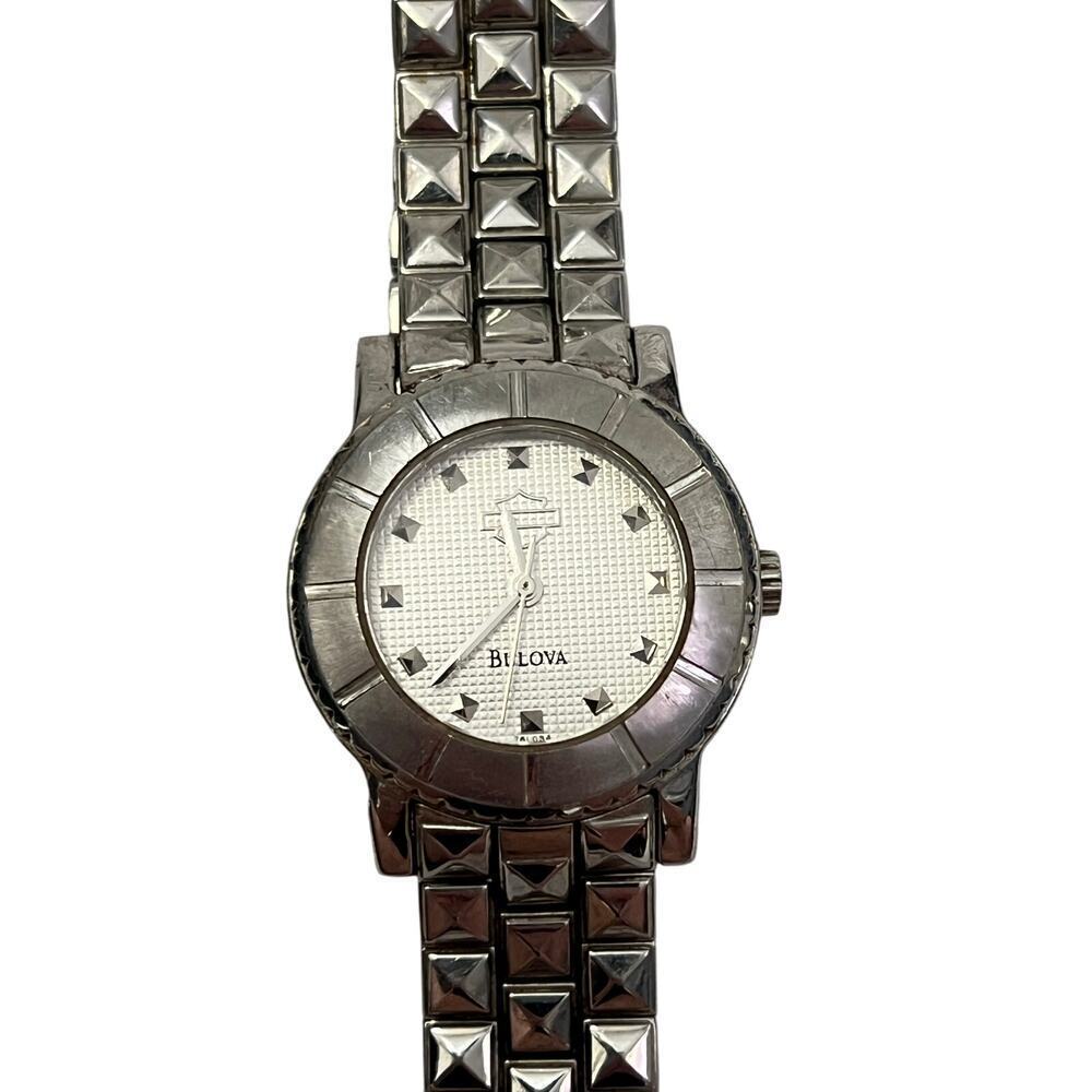 Bulova Harley Davidson Silver Wristwatch As Is Not Running No Battery GS